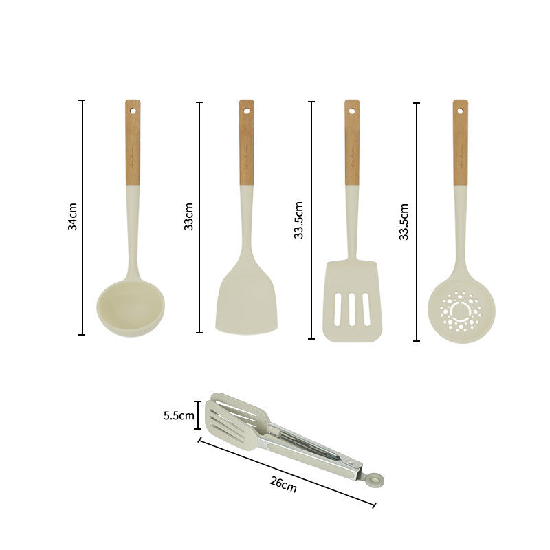 Assorted Silicone Wood Handle Utensil Set The Unalia Brand