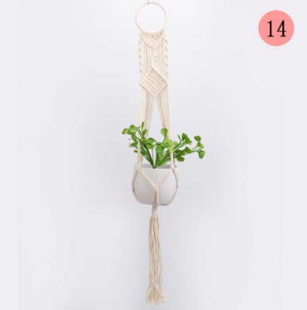 4 Piece Macrame Plant Hangers + Shelf The Unalia Brand