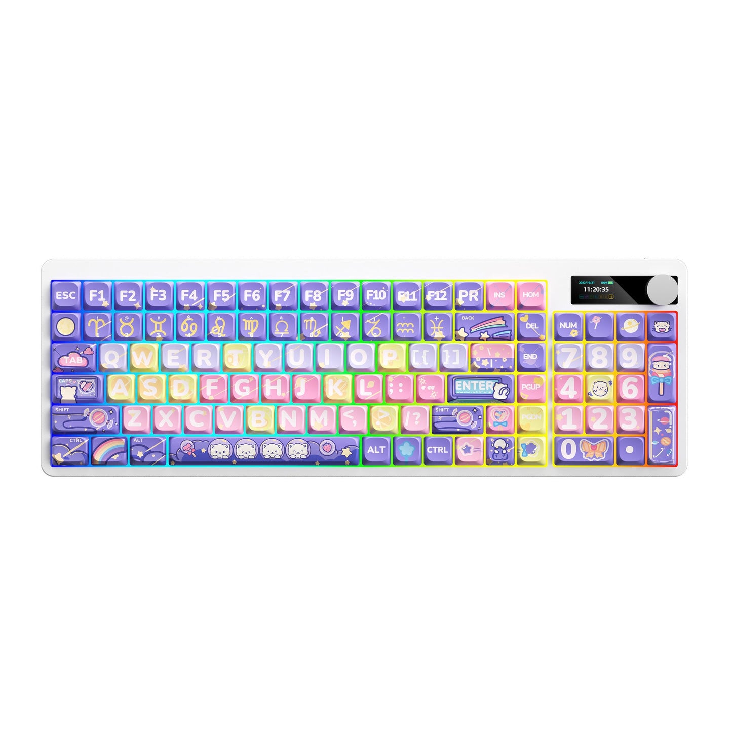 Mechanical Keyboard Black Iron Cow Full Key No Punching Three-mode RGB Backlight Five-side Sublimation The Unalia Brand