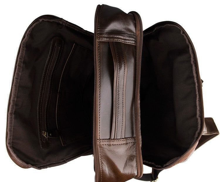 Top layer leather computer backpack The Unalia Brand