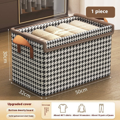 Foldable Fabric Steel Frame Non-woven Fabric Household Large Capacity Clothes Storage Box The Unalia Brand