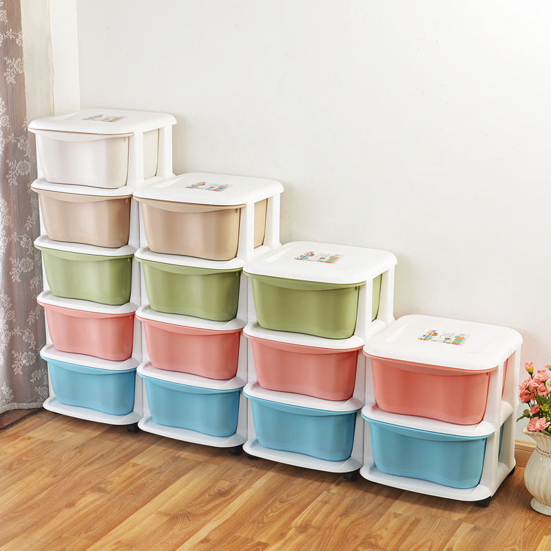 Candy color storage drawer cabinet, plastic finishing cabinet, drawer, wardrobe, underwear, socks, lockers The Unalia Brand