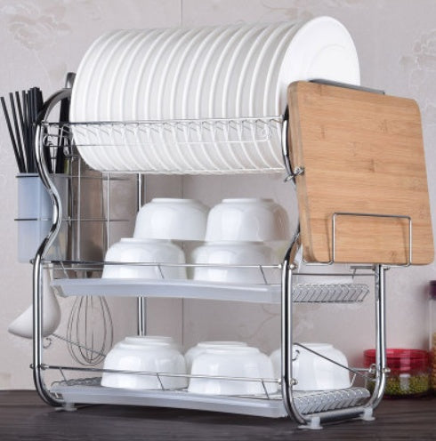 Three-Layer Steel Sink Dish Rack