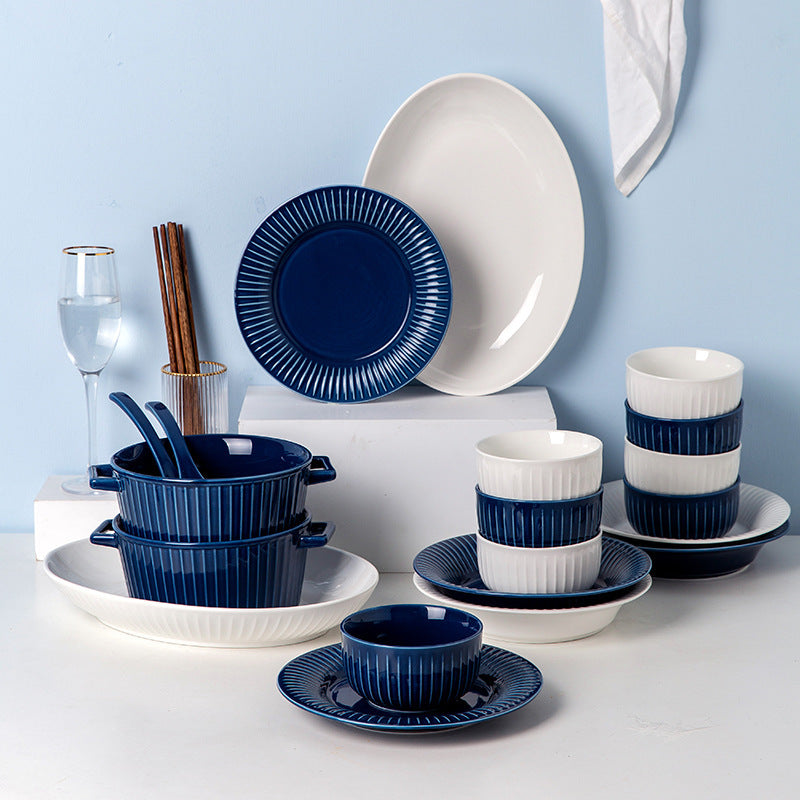 7-Piece Ribbed Dinnerware Set The Unalia Brand