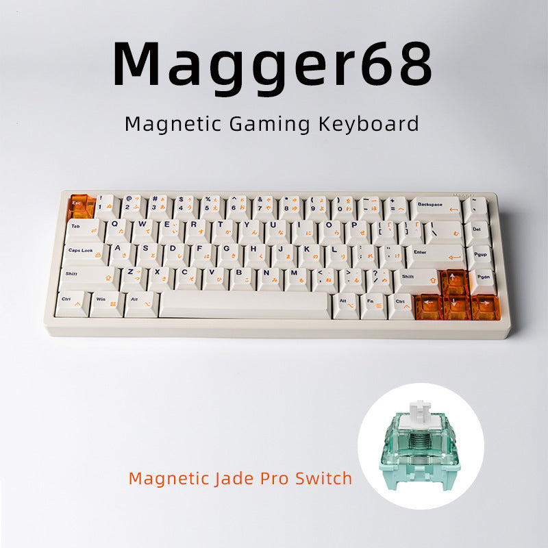 Magnetic White Porcelain Jade 68 Key Aluminum Tuo Keyboard The Unalia Brand