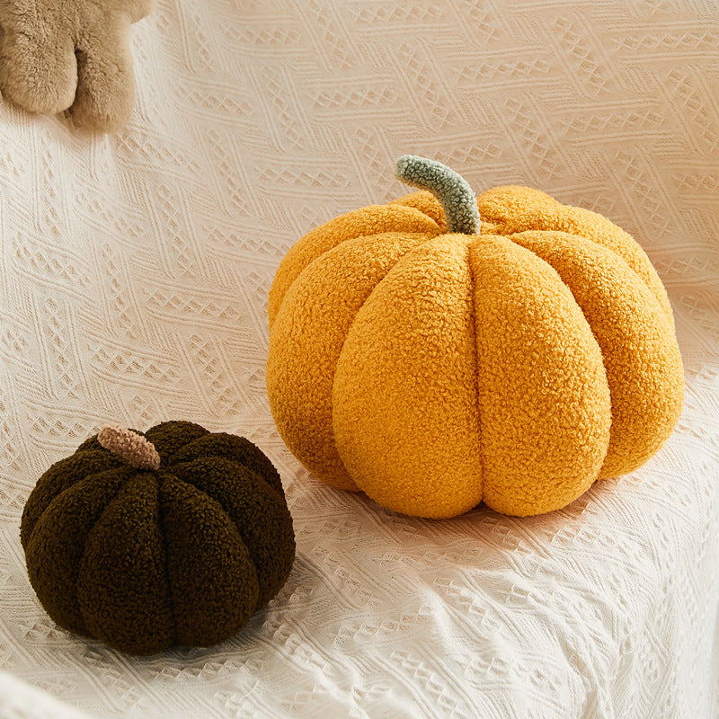 Nordic Pumpkin Round Pillow Plush Pillow Knitted Yarn The Unalia Brand