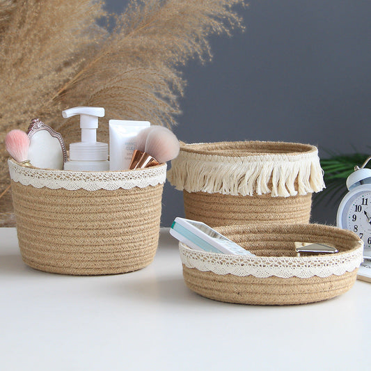 Jute Storage Basket Cosmetics Home The Unalia Brand