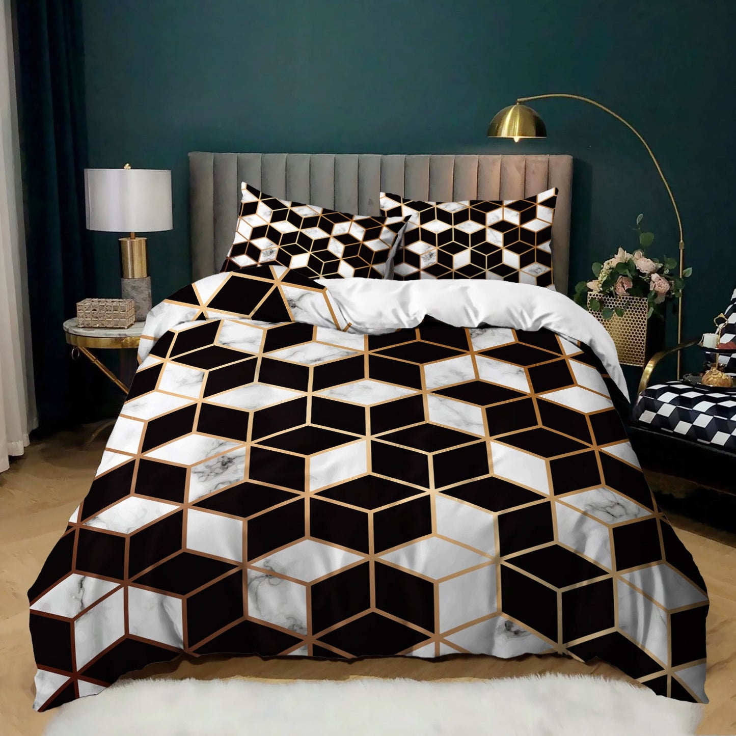 Geometric Fiber Bedding Set The Unalia Brand