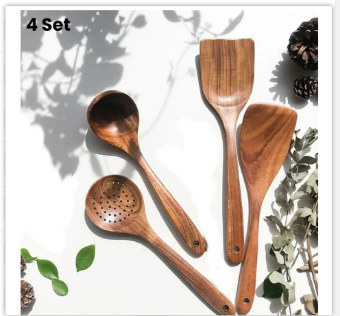 Natural Wood Wooden Spoon Set The Unalia Brand