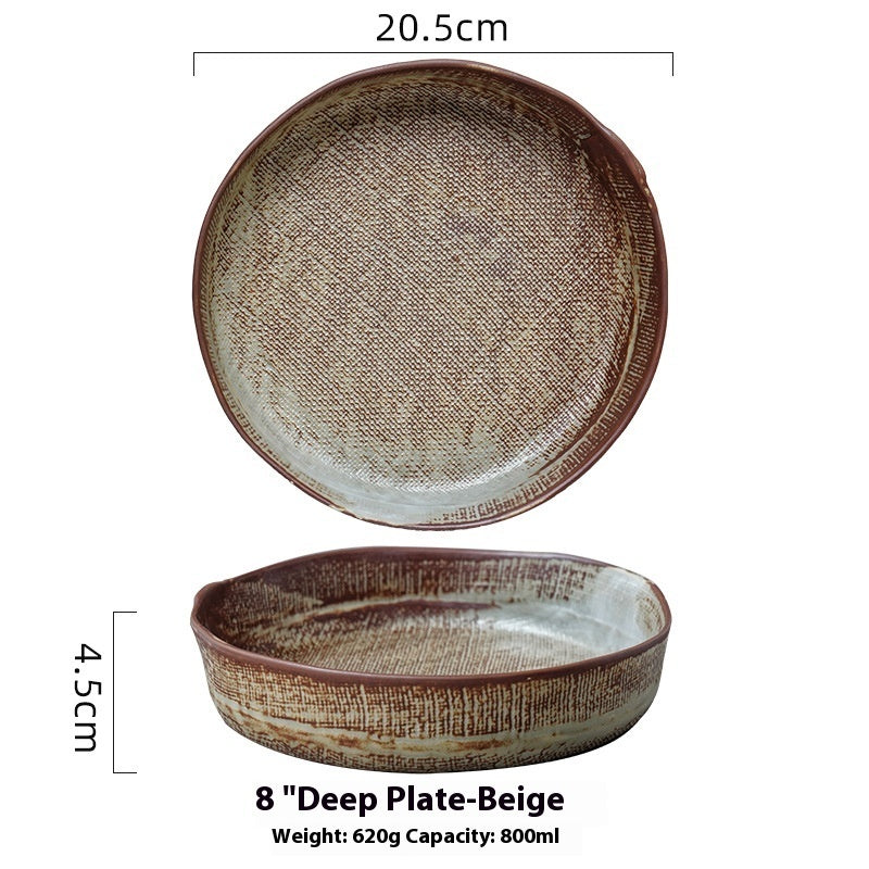 Japanese Pottery Textured Deep Plates The Unalia Brand