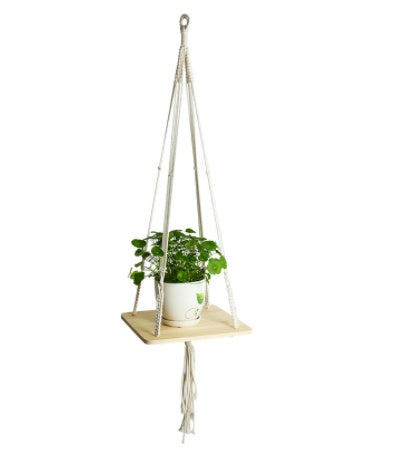 4 Piece Macrame Plant Hangers + Shelf The Unalia Brand