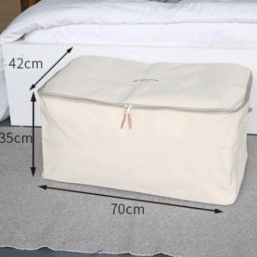 Thick canvas storage box clothes finishing storage bag with cover zipper quilt storage bag The Unalia Brand