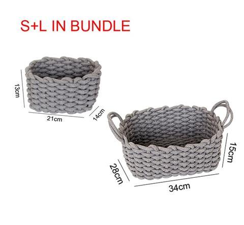 Nordic Wind Hand-woven Thick Cotton Rope Storage Box Simple Storage Basket The Unalia Brand