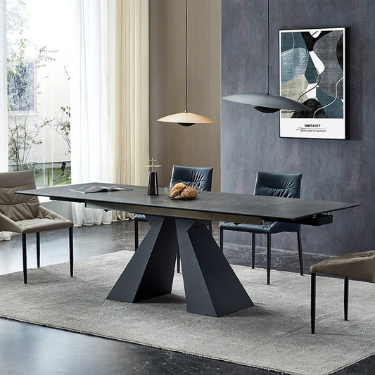 Retractable Slate Dining Table Home Rotating Modern Minimalist The Unalia Brand