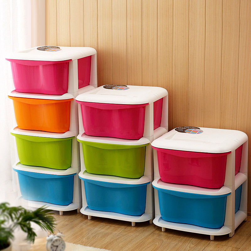 Candy color storage drawer cabinet, plastic finishing cabinet, drawer, wardrobe, underwear, socks, lockers The Unalia Brand