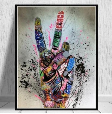 Modern Street Graffiti Hands Canvas