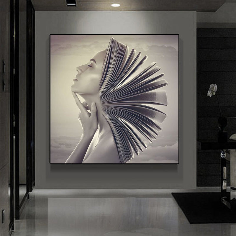 Book Head Canvas Print The Unalia Brand