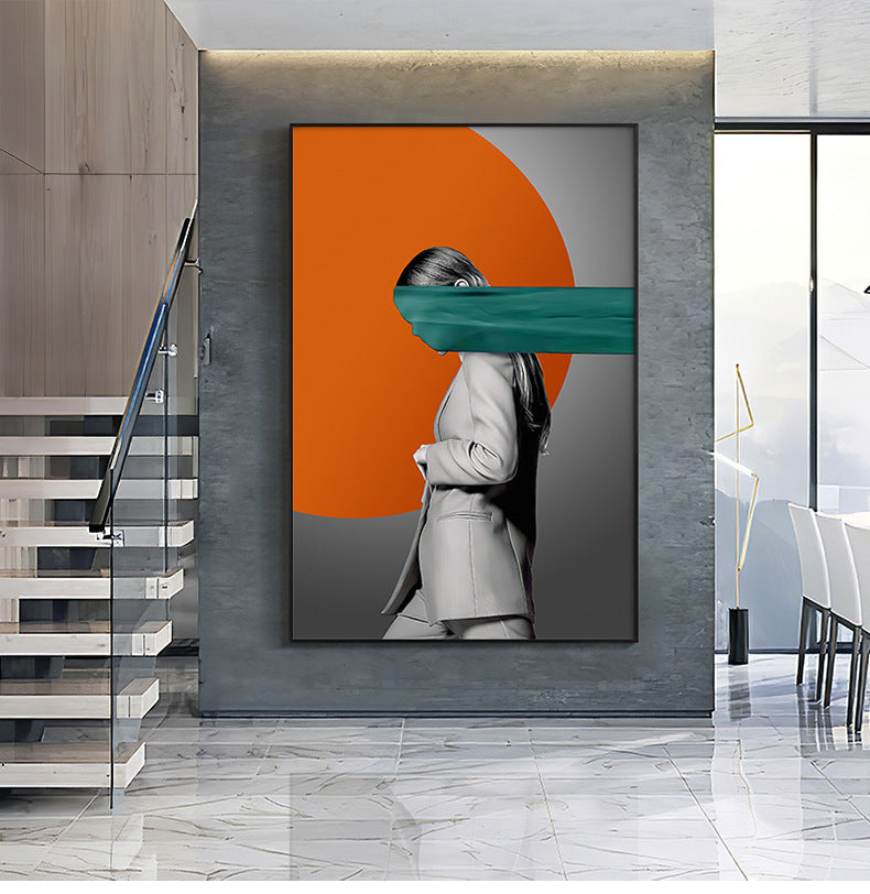 Orange Lady Wall Hanging Painting