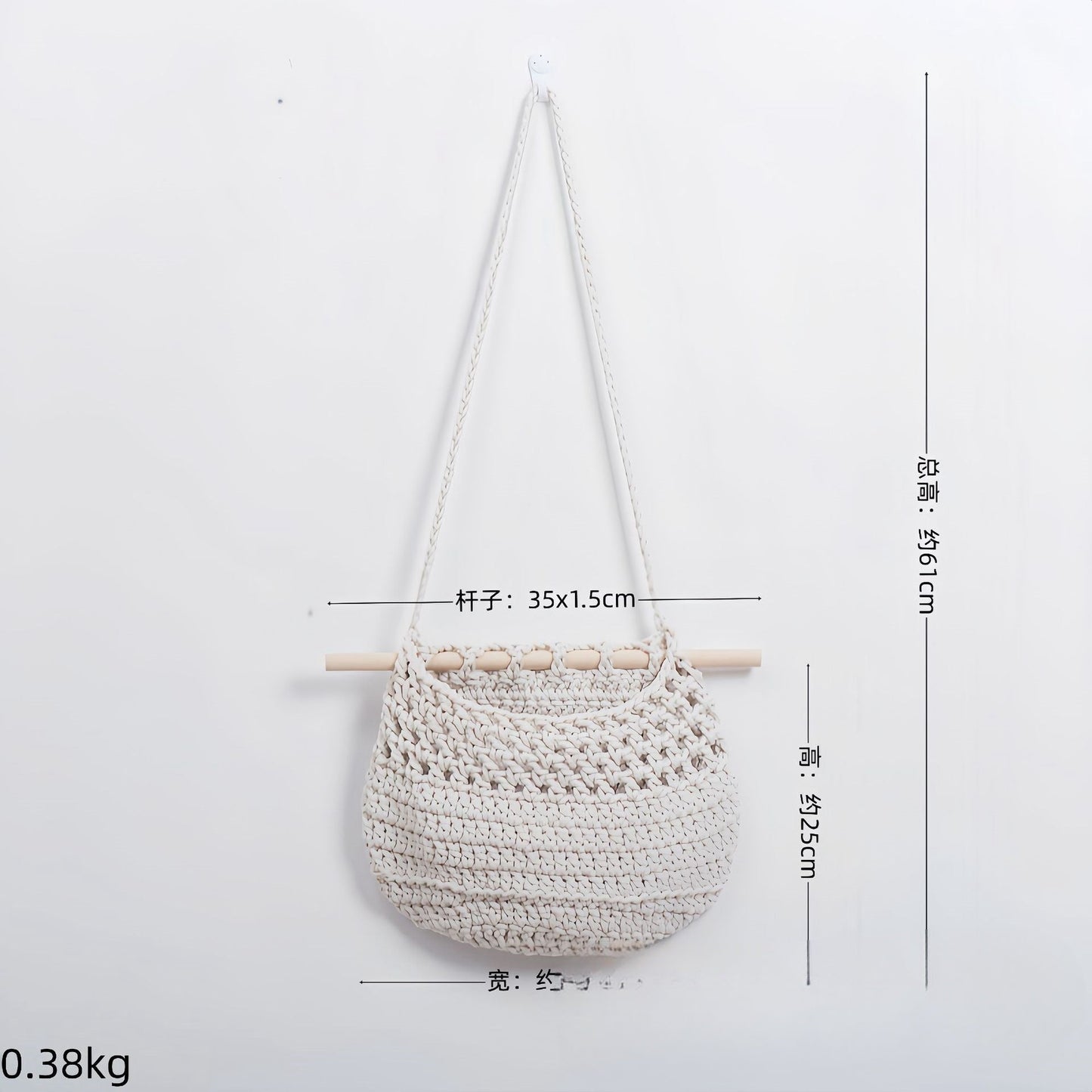 Cotton Braided Tapestry Storage Netizen Dormitory Room Wall Decoration Pendant Pastoral Net Bag The Unalia Brand