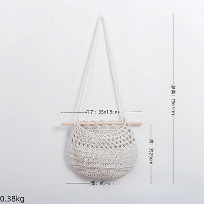 Cotton Braided Tapestry Storage Netizen Dormitory Room Wall Decoration Pendant Pastoral Net Bag The Unalia Brand