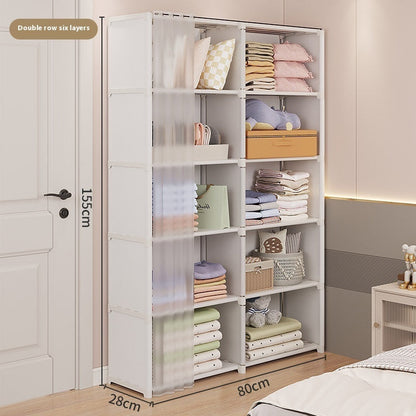 Dust-proof Wardrobe Household Bedroom Storage Cabinet Combination Locker Small Wardrobe Storage Rack The Unalia Brand