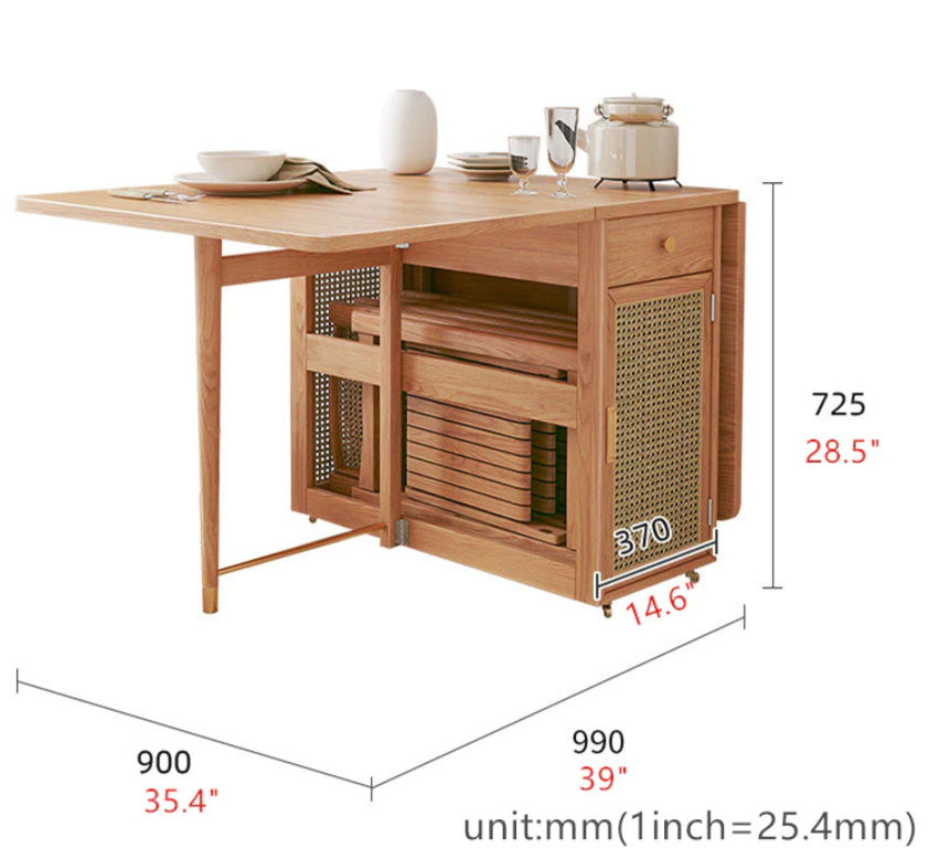 Rattan Log Folding Dining Table The Unalia Brand