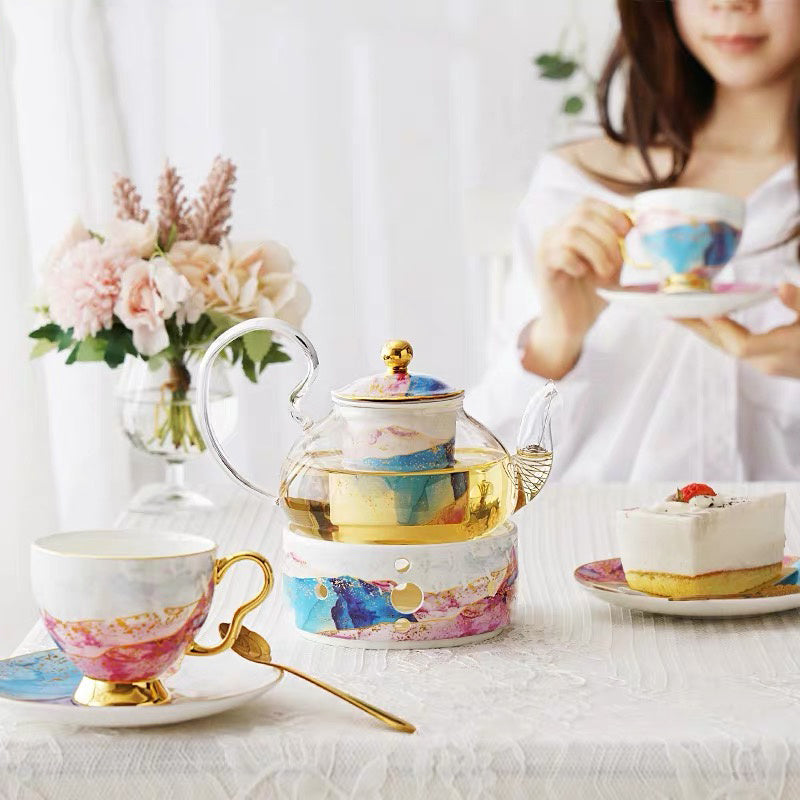 English Ceramic Glass Flower Tea Cup Set The Unalia Brand