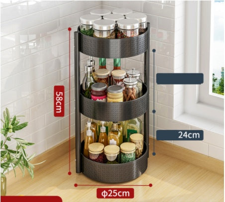 Multi Layer Rotating Kitchen Storage Rack