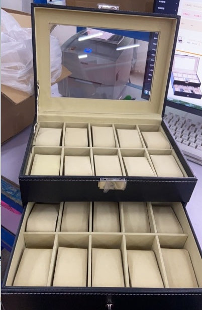 Stock supply 20 double-layer watch box watch storage box watch box wholesale watch box The Unalia Brand