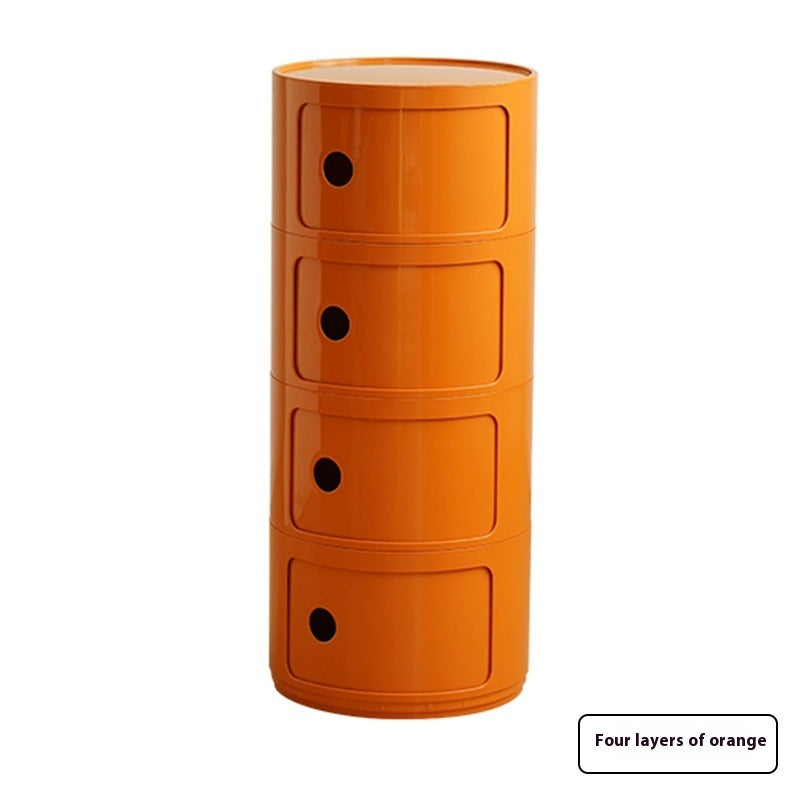 Round Bedside Table Modern Plastic Storage Cabinet Multi-layer Small Side Cabinet Living Room Locker The Unalia Brand