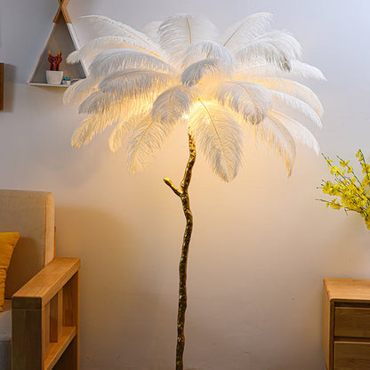 Bedroom Bedside Feather Lamp Copper Lamp Floor Lamp The Unalia Brand