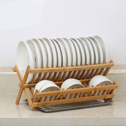 Bamboo Diagonal Kitchen Dish Rack