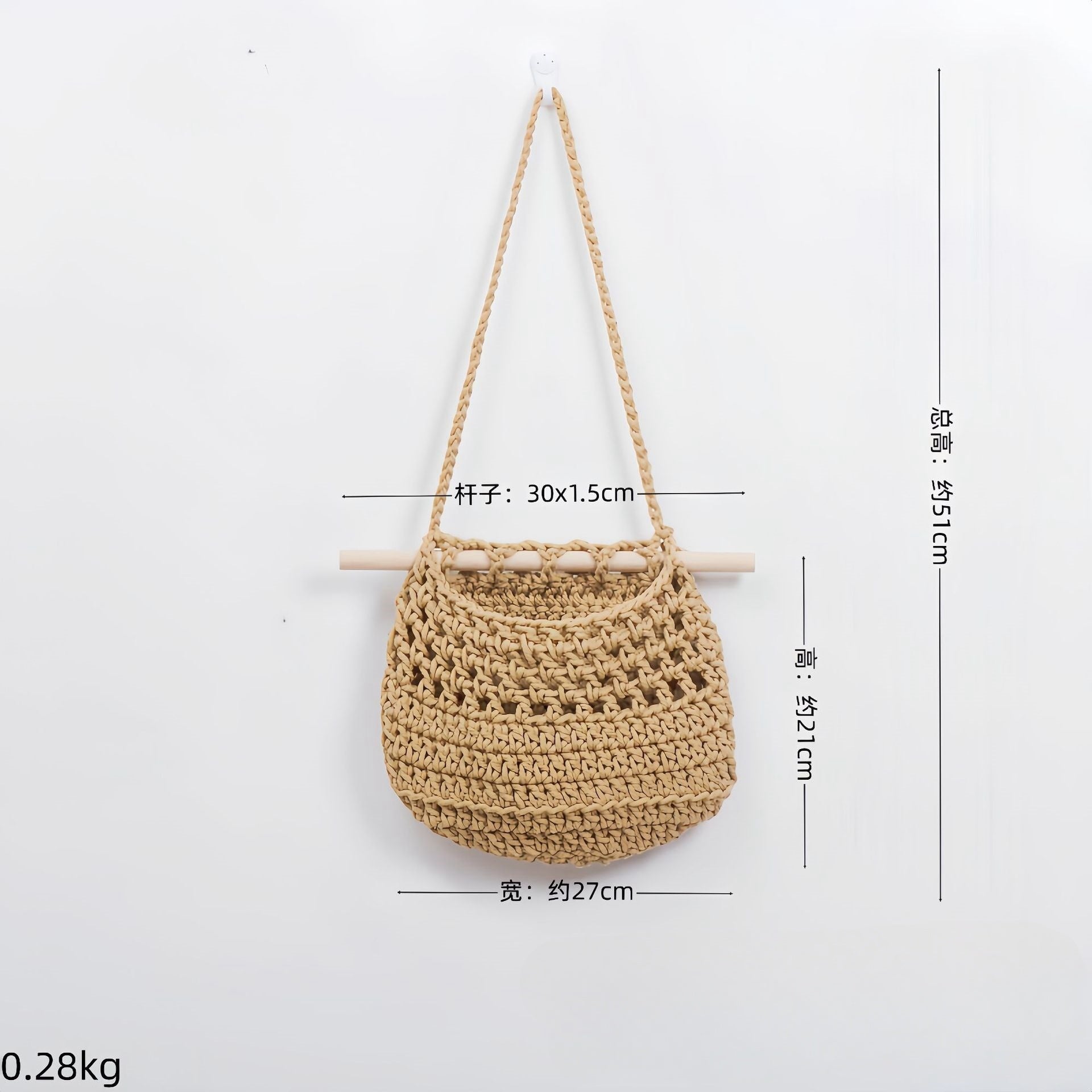 Cotton Braided Tapestry Storage Netizen Dormitory Room Wall Decoration Pendant Pastoral Net Bag The Unalia Brand