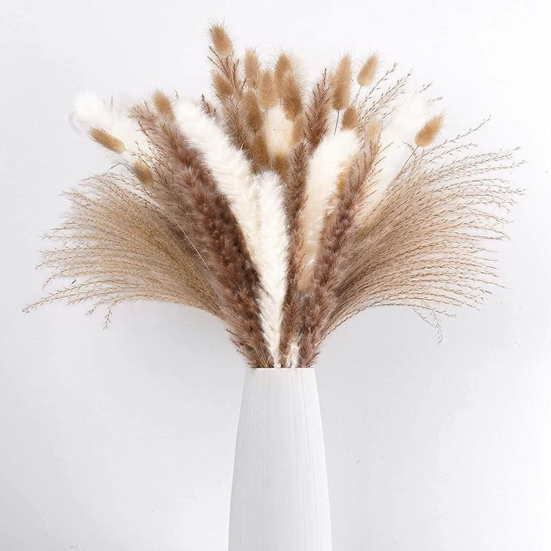 PAMPAS Bohemian Decorative Reed Rabbit Tail Grass Mix And Match Dried Flowers Bouquet The Unalia Brand