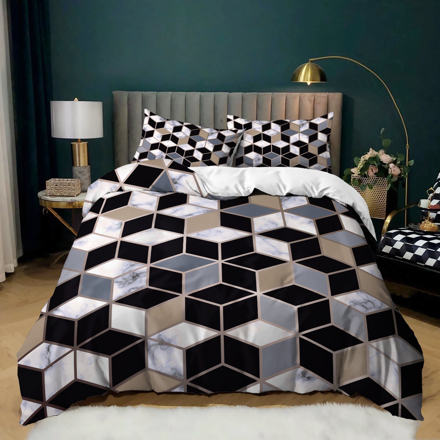 Geometric Fiber Bedding Set The Unalia Brand