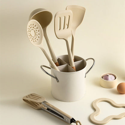 Assorted Silicone Wood Handle Utensil Set The Unalia Brand