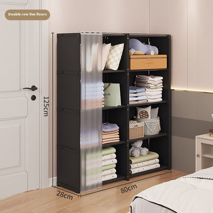 Dust-proof Wardrobe Household Bedroom Storage Cabinet Combination Locker Small Wardrobe Storage Rack The Unalia Brand