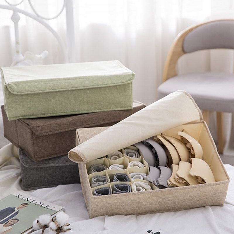 Foldable Washable Cotton Linen Underwear Storage Box The Unalia Brand