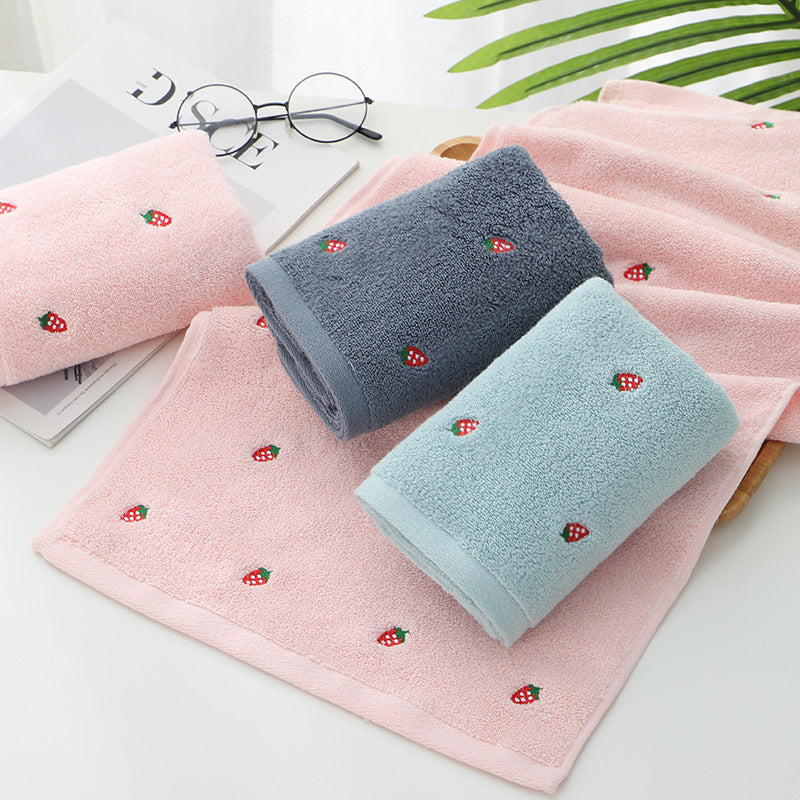 Strawberry Embroidered Cotton Towels The Unalia Brand