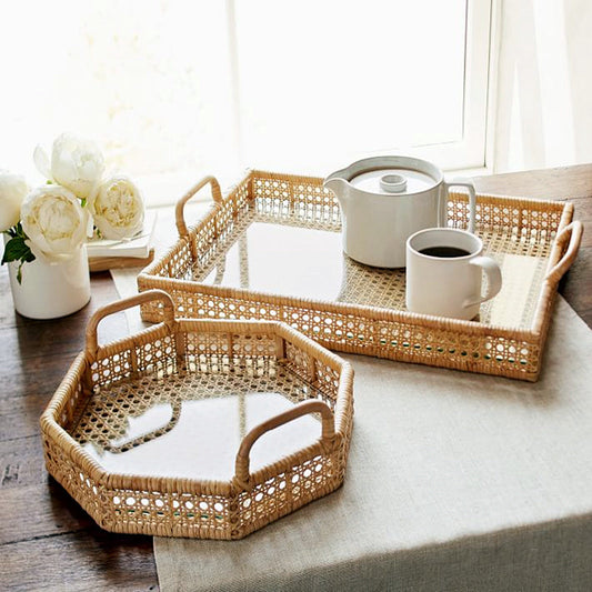 Tea Table Storage Rattan Desktop Storage Box Tray The Unalia Brand