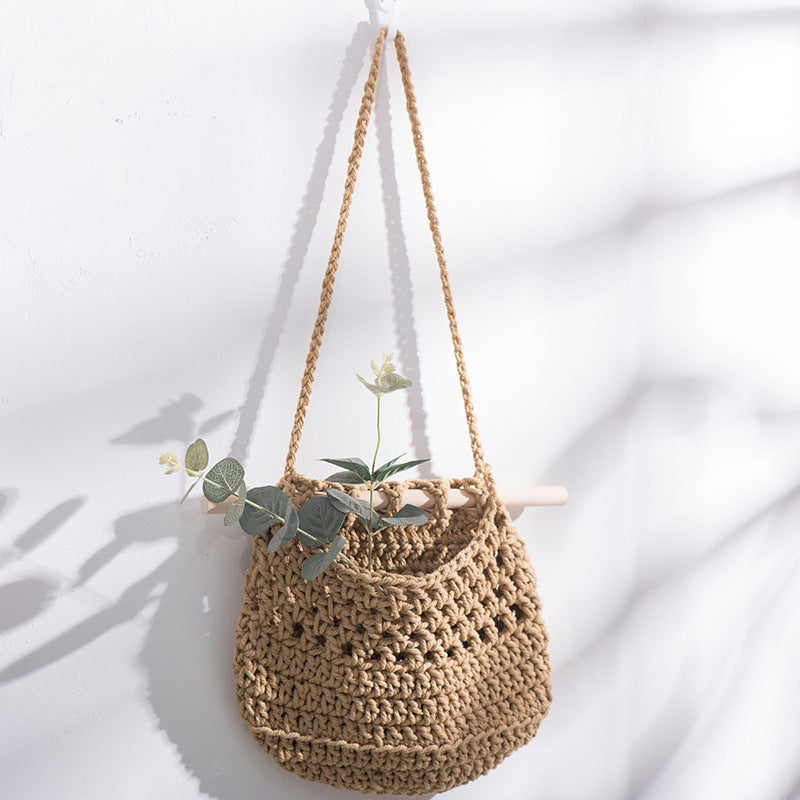 Cotton Braided Tapestry Storage Netizen Dormitory Room Wall Decoration Pendant Pastoral Net Bag The Unalia Brand