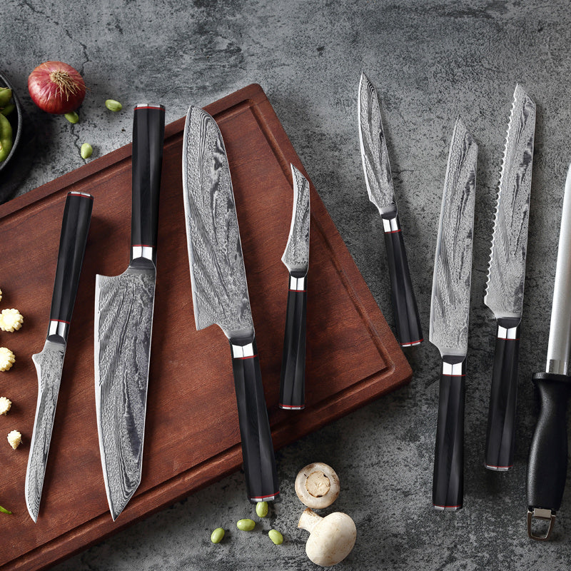 Damascus Steel Knife Chef's Knife Set Knife The Unalia Brand