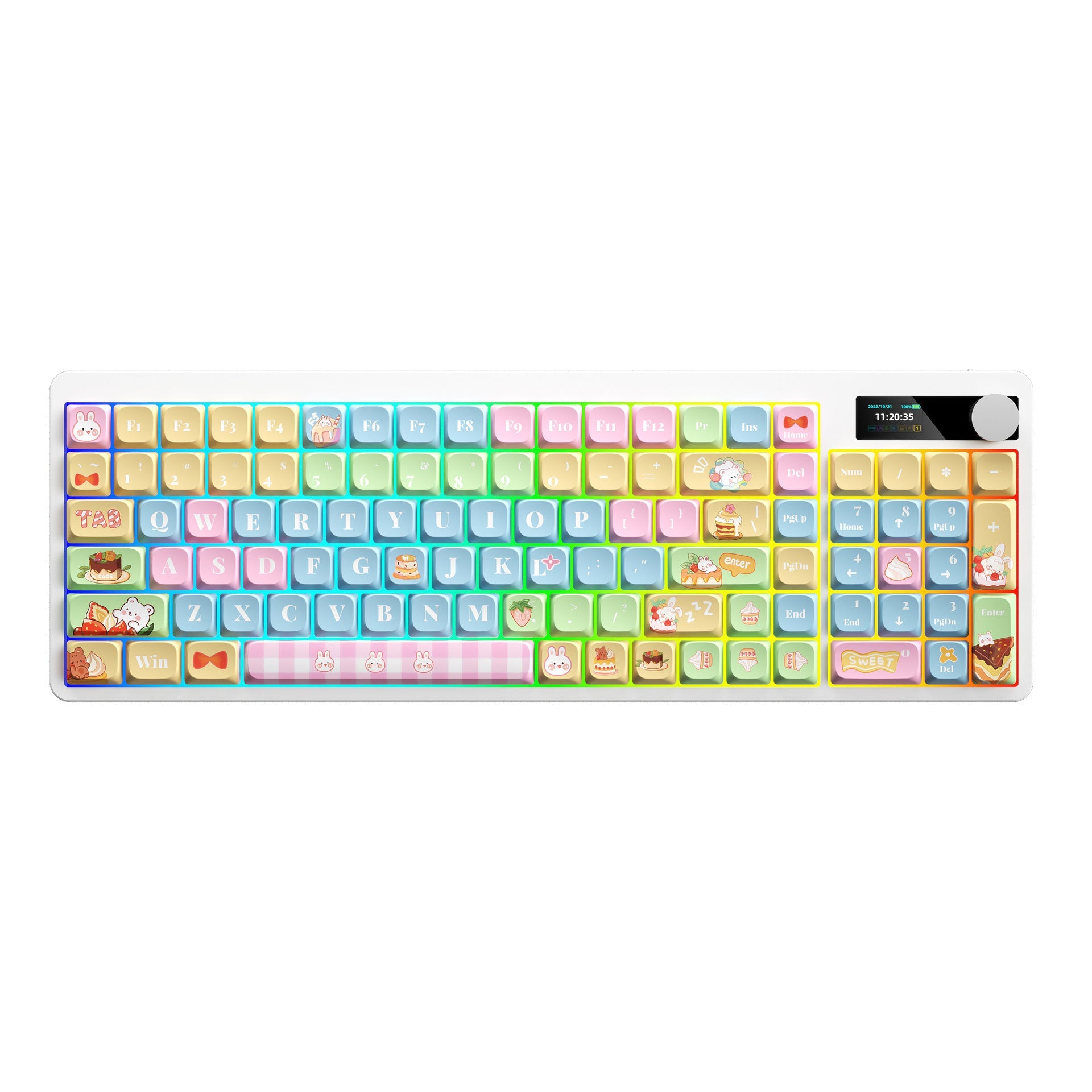 Mechanical Keyboard Black Iron Cow Full Key No Punching Three-mode RGB Backlight Five-side Sublimation The Unalia Brand