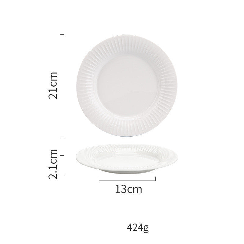 7-Piece Ribbed Dinnerware Set The Unalia Brand