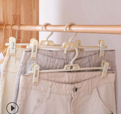 Hanger hanger indoor and outdoor plastic non-slip pants rack pants clip multi-function retractable superimposed pants rack drying rack The Unalia Brand