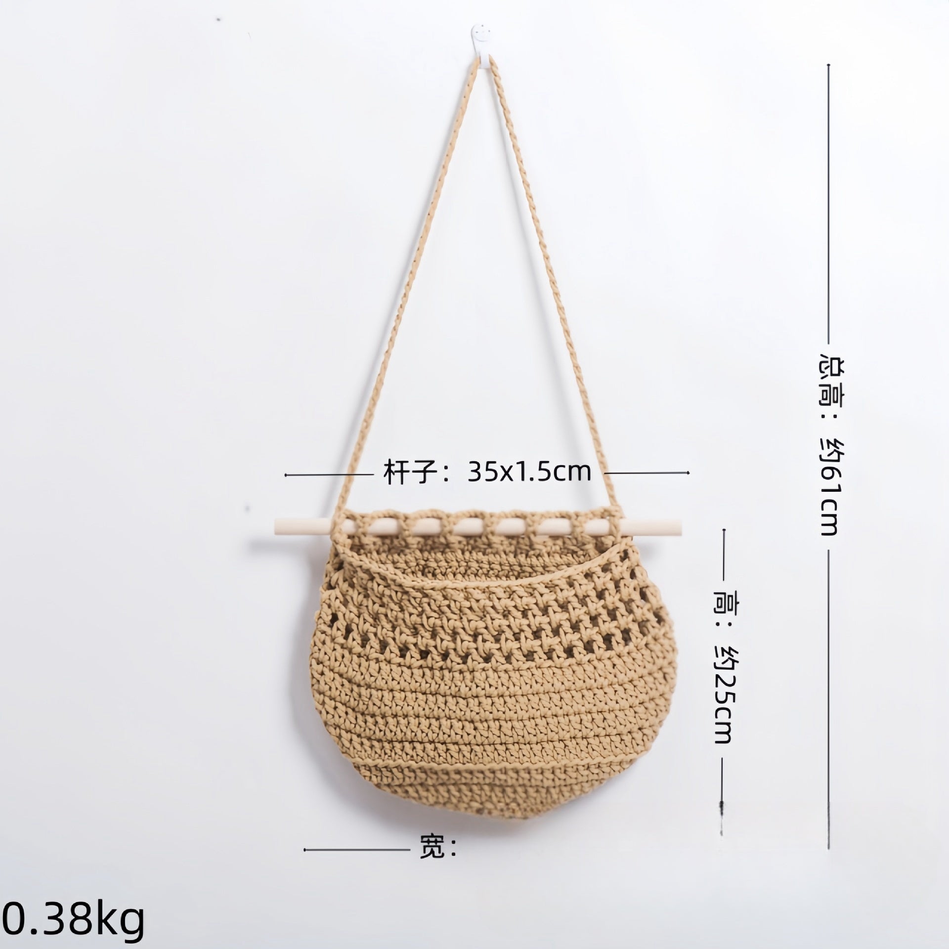 Cotton Braided Tapestry Storage Netizen Dormitory Room Wall Decoration Pendant Pastoral Net Bag The Unalia Brand