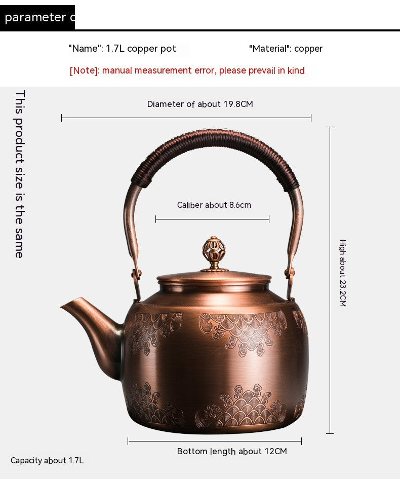 Copper Boiling Water Manual Mechanism Antique Tea Brewing Pot The Unalia Brand