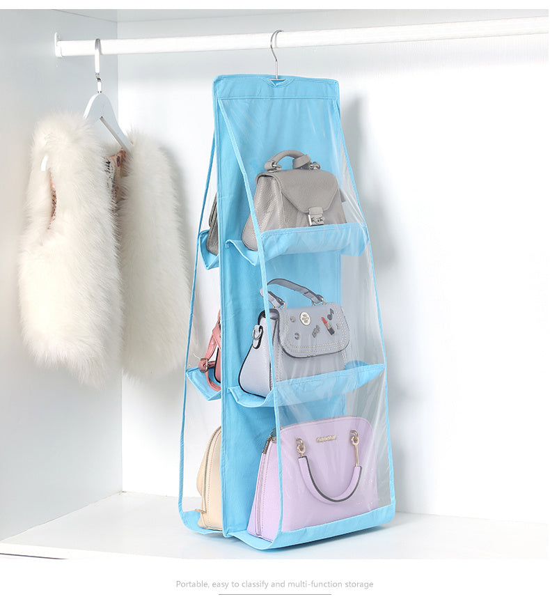 Double-sided Six-layer Visible Transparent Hanging Bag Hanging Storage Hanging Bag The Unalia Brand