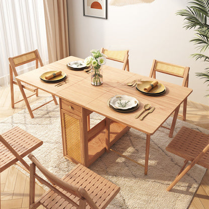 Home Multifunctional Rattan Log Folding Dining Table The Unalia Brand