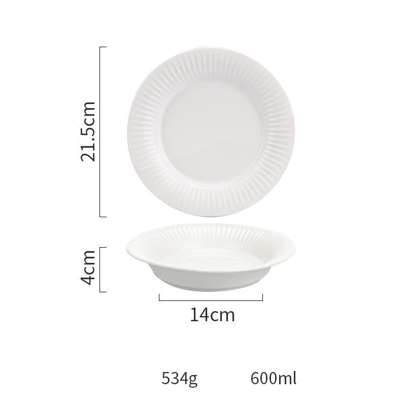 7-Piece Ribbed Dinnerware Set The Unalia Brand